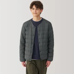 Outlet Men's Lightweight Down Collarless Jacket Lightweight Down Jackets & Vests
