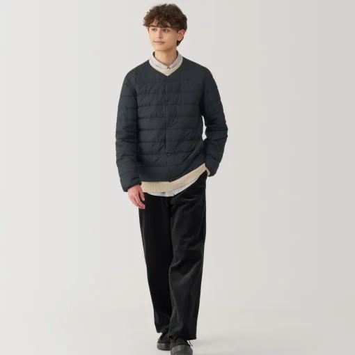 Outlet Men's Lightweight Down Collarless Jacket Lightweight Down Jackets & Vests