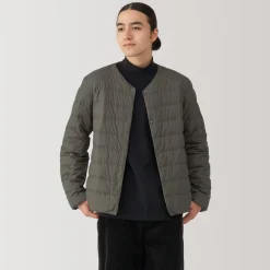 Outlet Men's Lightweight Down Collarless Jacket Lightweight Down Jackets & Vests