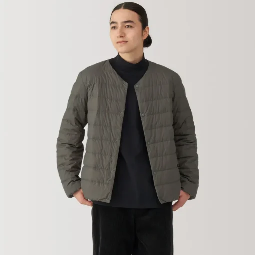 Outlet Men's Lightweight Down Collarless Jacket Lightweight Down Jackets & Vests
