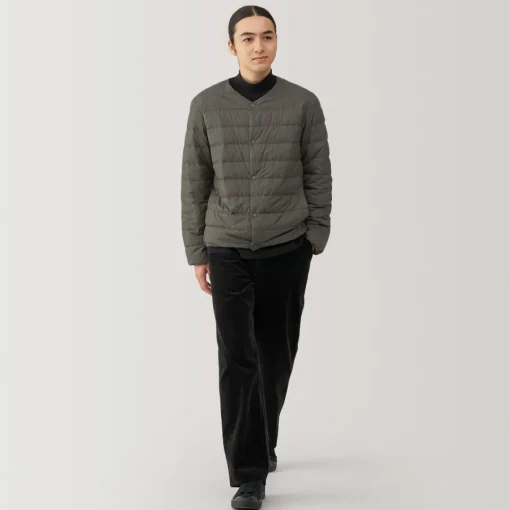 Outlet Men's Lightweight Down Collarless Jacket Lightweight Down Jackets & Vests