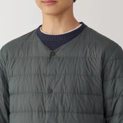 Outlet Men's Lightweight Down Collarless Jacket Lightweight Down Jackets & Vests