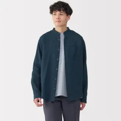 Discount Men's Linen Stand Collar Shirt Shirts & Polos