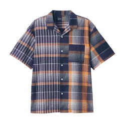 Sale Men's Madras Check Open Collar Short Sleeve Shirt Shirts & Polos