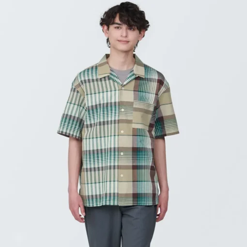 Sale Men's Madras Check Open Collar Short Sleeve Shirt Shirts & Polos