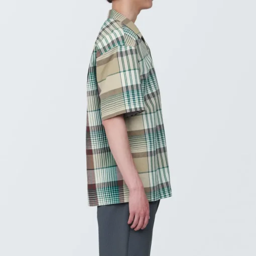 Sale Men's Madras Check Open Collar Short Sleeve Shirt Shirts & Polos