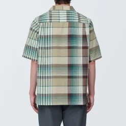 Sale Men's Madras Check Open Collar Short Sleeve Shirt Shirts & Polos