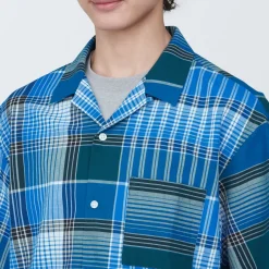 Sale Men's Madras Check Open Collar Short Sleeve Shirt Shirts & Polos