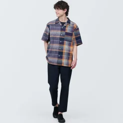 Sale Men's Madras Check Open Collar Short Sleeve Shirt Shirts & Polos