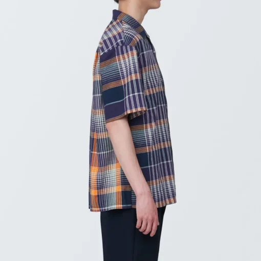 Sale Men's Madras Check Open Collar Short Sleeve Shirt Shirts & Polos