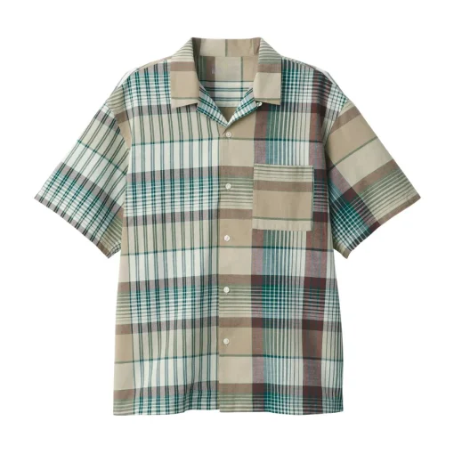 Sale Men's Madras Check Open Collar Short Sleeve Shirt Shirts & Polos