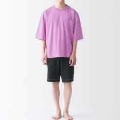 Fashion Men's Moisture-Wicking Cotton Short Sleeve Loungewear Set Pajamas & Loungewear|Loungewear