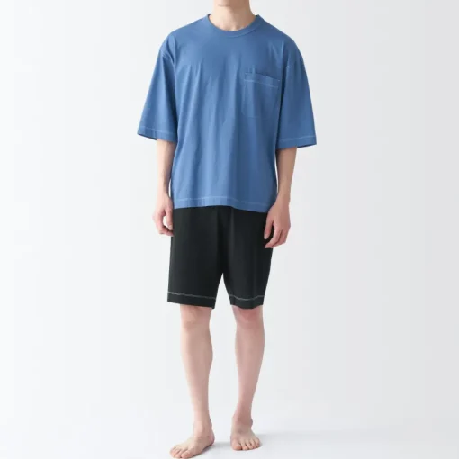 Fashion Men's Moisture-Wicking Cotton Short Sleeve Loungewear Set Pajamas & Loungewear|Loungewear