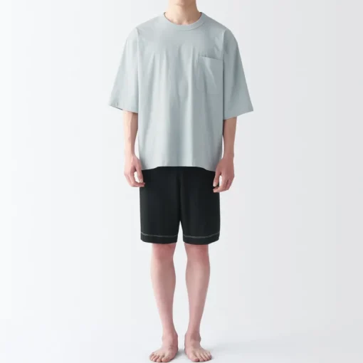 Fashion Men's Moisture-Wicking Cotton Short Sleeve Loungewear Set Pajamas & Loungewear|Loungewear