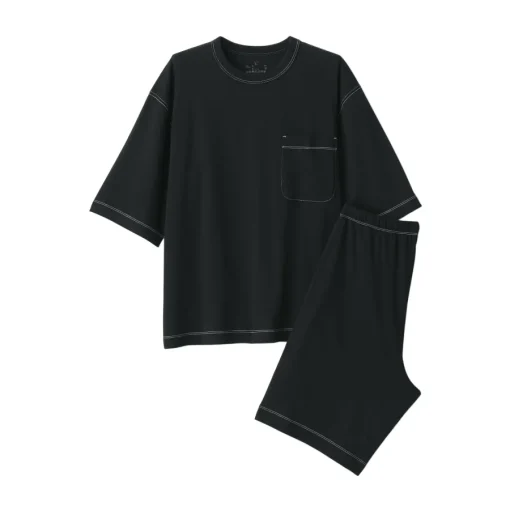 Fashion Men's Moisture-Wicking Cotton Short Sleeve Loungewear Set Pajamas & Loungewear|Loungewear