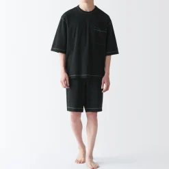 Fashion Men's Moisture-Wicking Cotton Short Sleeve Loungewear Set Pajamas & Loungewear|Loungewear