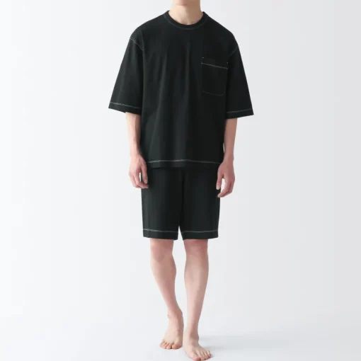 Fashion Men's Moisture-Wicking Cotton Short Sleeve Loungewear Set Pajamas & Loungewear|Loungewear