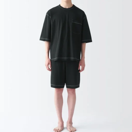 Fashion Men's Moisture-Wicking Cotton Short Sleeve Loungewear Set Pajamas & Loungewear|Loungewear