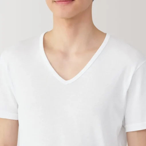 Hot Men's Moisture-Wicking Cotton V-Neck Short Sleeve T-Shirt Underwear & Undershirts|Moisture Wicking Innerwear