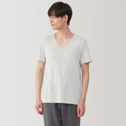 Hot Men's Moisture-Wicking Cotton V-Neck Short Sleeve T-Shirt Underwear & Undershirts|Moisture Wicking Innerwear
