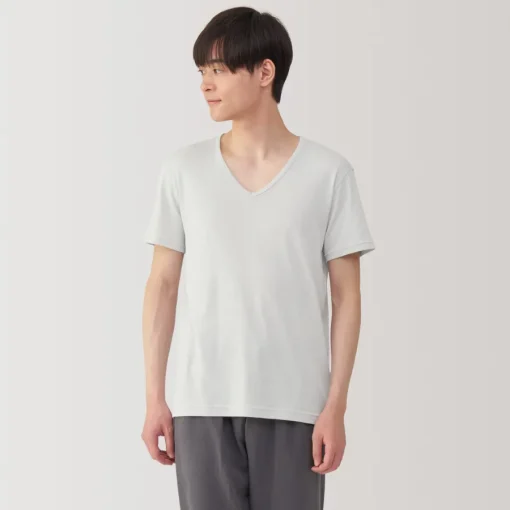 Hot Men's Moisture-Wicking Cotton V-Neck Short Sleeve T-Shirt Underwear & Undershirts|Moisture Wicking Innerwear