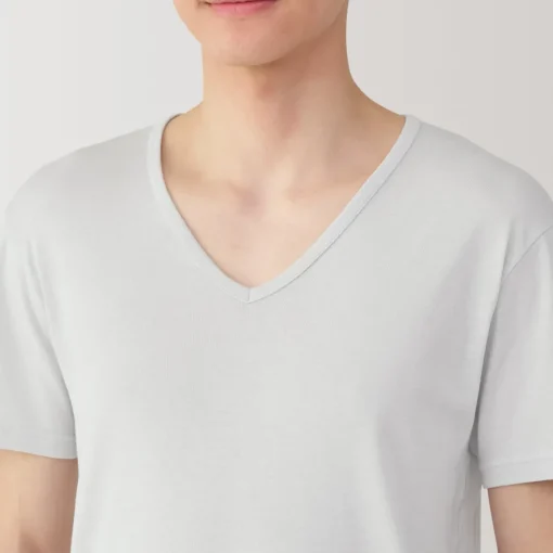 Hot Men's Moisture-Wicking Cotton V-Neck Short Sleeve T-Shirt Underwear & Undershirts|Moisture Wicking Innerwear