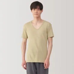 Hot Men's Moisture-Wicking Cotton V-Neck Short Sleeve T-Shirt Underwear & Undershirts|Moisture Wicking Innerwear