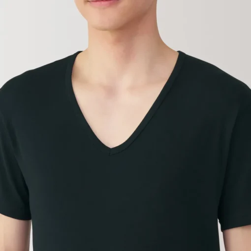 Hot Men's Moisture-Wicking Cotton V-Neck Short Sleeve T-Shirt Underwear & Undershirts|Moisture Wicking Innerwear