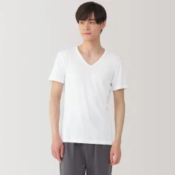 Hot Men's Moisture-Wicking Cotton V-Neck Short Sleeve T-Shirt Underwear & Undershirts|Moisture Wicking Innerwear