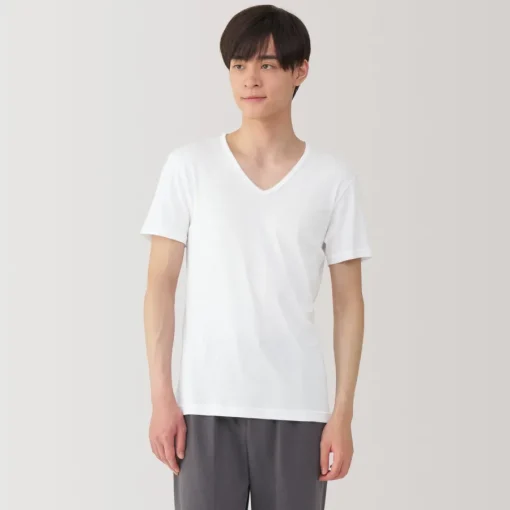 Hot Men's Moisture-Wicking Cotton V-Neck Short Sleeve T-Shirt Underwear & Undershirts|Moisture Wicking Innerwear