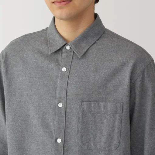 Sale Men's Reclaimed Cotton Blend Flannel Long Sleeve Shirt Shirts & Polos