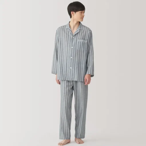 Clearance Men's Side Seamless Double Gauze Pajamas Pajamas & Loungewear|Loungewear
