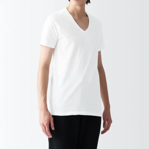 Clearance Men's Side Seamless Jersey V-Neck Short Sleeve T-Shirt Underwear & Undershirts