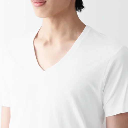 Clearance Men's Side Seamless Jersey V-Neck Short Sleeve T-Shirt Underwear & Undershirts