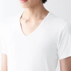 Hot Men's Side Seamless Ribbed V Neck Short Sleeve T-Shirt Underwear & Undershirts
