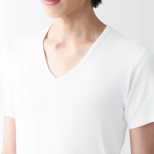 Hot Men's Side Seamless Ribbed V Neck Short Sleeve T-Shirt Underwear & Undershirts