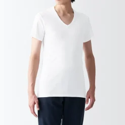 Hot Men's Side Seamless Ribbed V Neck Short Sleeve T-Shirt Underwear & Undershirts