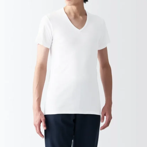 Hot Men's Side Seamless Ribbed V Neck Short Sleeve T-Shirt Underwear & Undershirts