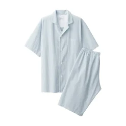 Clearance Men's Side Seamless Seersucker Short Sleeve Pajamas Pajamas & Loungewear|Loungewear