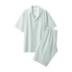 Clearance Men's Side Seamless Seersucker Short Sleeve Pajamas Pajamas & Loungewear|Loungewear