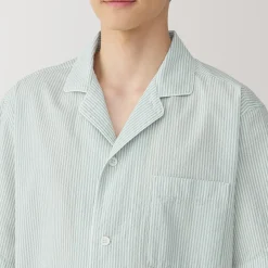 Clearance Men's Side Seamless Seersucker Short Sleeve Pajamas Pajamas & Loungewear|Loungewear