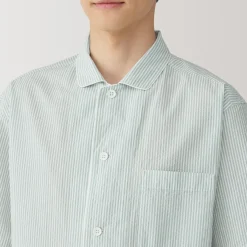 Clearance Men's Side Seamless Seersucker Short Sleeve Pajamas Pajamas & Loungewear|Loungewear