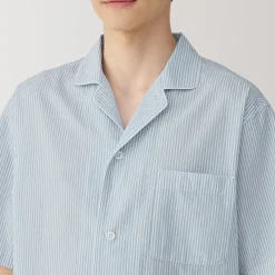 Clearance Men's Side Seamless Seersucker Short Sleeve Pajamas Pajamas & Loungewear|Loungewear