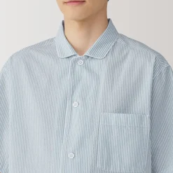 Clearance Men's Side Seamless Seersucker Short Sleeve Pajamas Pajamas & Loungewear|Loungewear