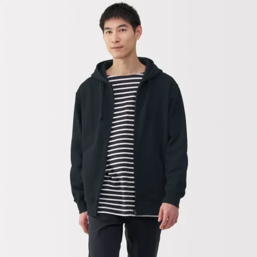 Best Men's Slub Jersey Sweat Zip Up Hoodie Hoodies & Sweatshirts