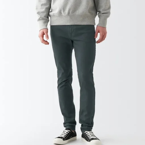 Clearance Men's Super Stretch Denim Skinny Pants Charcoal Grey (L 30inch / 76cm) Denim