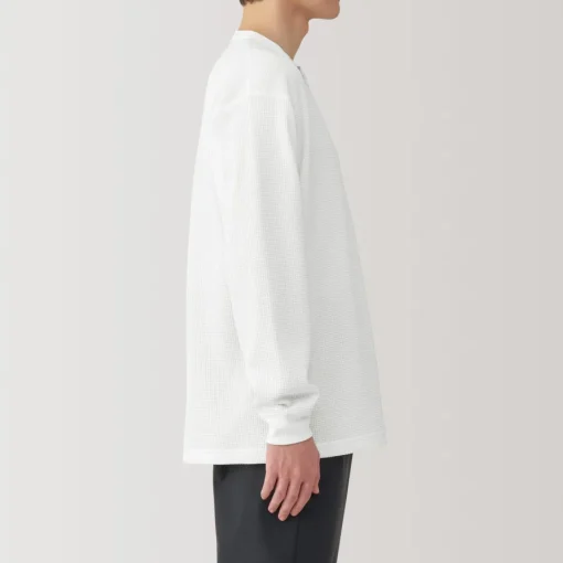 Fashion Men's UV Protection Waffle Henley Long-Sleeve T-Shirt T-Shirts