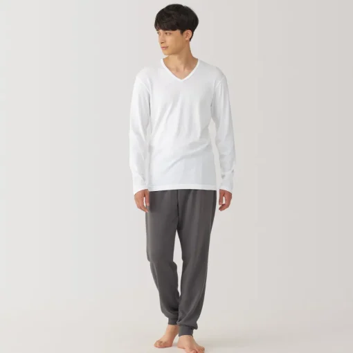 New Men's Warm Cotton V-Neck Long Sleeve T-Shirt Underwear & Undershirts
