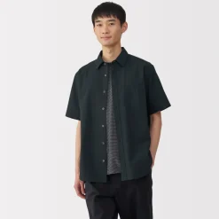 Fashion Men's Washed Broadcloth Short Sleeve Shirt Shirts & Polos