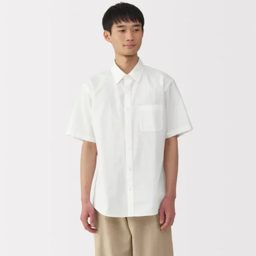 Fashion Men's Washed Broadcloth Short Sleeve Shirt Shirts & Polos